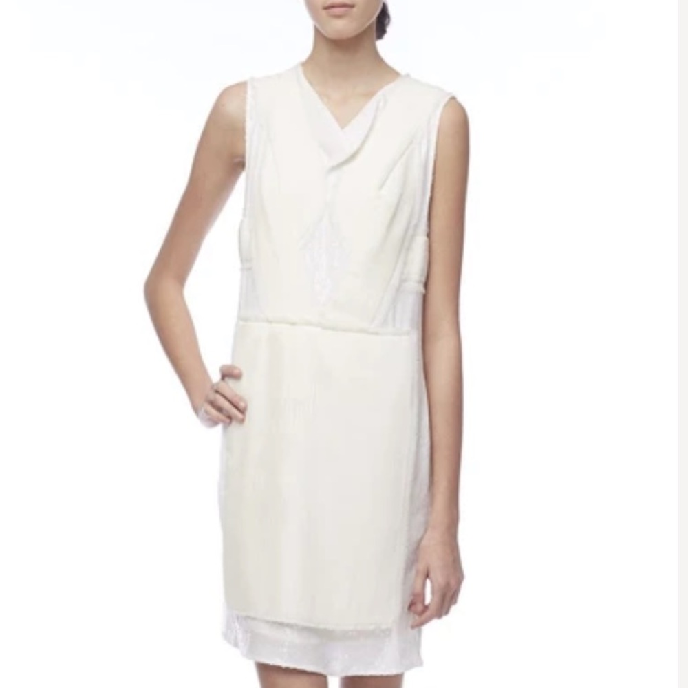 3.1 Phillip Lim Ivory Sleeveless Sequin Pleated Dress size 2